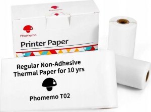 Phomemo Papier Biały Wkład Wkłady 3x Rolka 53mm 53 mm do Phomemo T02 / M02 PRO / M02X / Q12-RM10 1