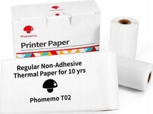 Phomemo Papier Biały Wkład Wkłady 3x Rolka 53mm 53 mm do Phomemo T02 / M02 PRO / M02X / Q12-RM10 2
