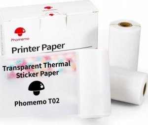 Phomemo Papier Przylepny Naklejki Wkłady Przezroczysty 3x Rolka Phomemo Phomemo T02 / M02 PRO / M02X / Q12-TTRMS 1
