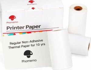 Phomemo Papier Biały Wkład Wkłady 3x Rolka 53mm Phomemo T02 M02 PRO M02S M03 M04S / Q22-RM10 1