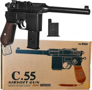 tomdorix Pistolet Metalowy Na Kulki C96 MAUSER 100% METAL + Granat+ Tarcze 10