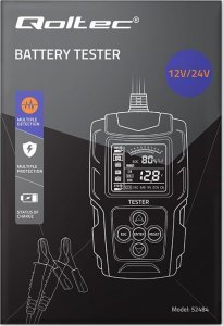 Qoltec Cyfrowy tester akumulatora z wyświetlaczem LCD | 12V | 24V | 3Ah-200Ah 4