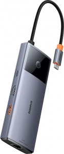 HUB USB Baseus Hub 6w1 Baseus Metal Gleam 2 Series, USB-C do 2xUSB 3.0 +USB-C + HDMI + USB-C PD + Ethernet RJ45 12
