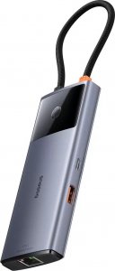 HUB USB Baseus Hub 6w1 Baseus Metal Gleam 2 Series, USB-C do 2xUSB 3.0 +USB-C + HDMI + USB-C PD + Ethernet RJ45 15