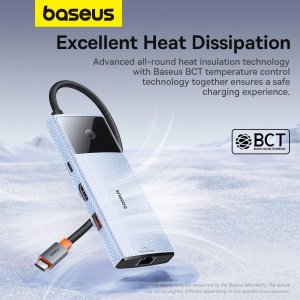 HUB USB Baseus Hub 6w1 Baseus Metal Gleam 2 Series, USB-C do 2xUSB 3.0 +USB-C + HDMI + USB-C PD + Ethernet RJ45 17