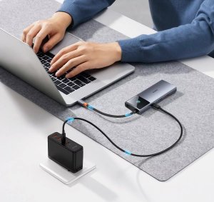 HUB USB Baseus Hub 6w1 Baseus Metal Gleam 2 Series, USB-C do 2xUSB 3.0 +USB-C + HDMI + USB-C PD + Ethernet RJ45 8