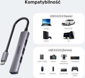 HUB USB Unitek uHUB Q4 4x USB-A 3.1 Gen1 (H1208B) 14