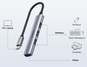 HUB USB Unitek uHUB Q4 4x USB-A 3.1 Gen1 (H1208B) 3