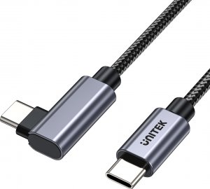 Kabel USB Unitek USB-C - USB-C 0.5 m Czarno-srebrny (C14123BK-0.5M) 1