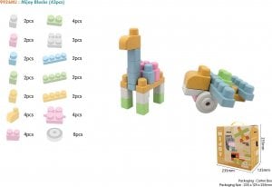 Ramiz Klocki BIO dla dzieci 18m+ Duży zestaw 43 el. + Pastelowe kolory + Okrągłe brzegi + Biotworzywo 1