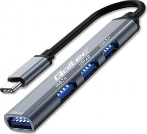 HUB USB Qoltec HUB adapter USB-C 3.1 4w1 | USB 3.0 | 3x USB 2.0 1
