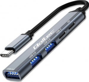 HUB USB Qoltec HUB adapter USB-C 3.1 5w1 | USB-C PD | USB-C | 2x USB 2.0 | USB 3.0 1