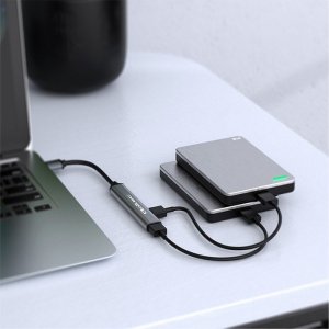 HUB USB Qoltec HUB adapter USB-C 3.1 5w1 | USB-C PD | USB-C | 2x USB 2.0 | USB 3.0 9