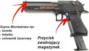 tomdorix Desert Eagle Pistolet Metalowy Na Kulki 6mm. FULL Metal 5