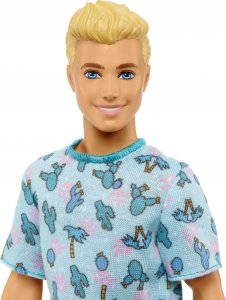 Lalka Barbie Mattel Ken Fashionistas 211 z blond włosami, w koszulce z kaktusami HJT10 3