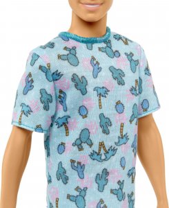 Lalka Barbie Mattel Ken Fashionistas 211 z blond włosami, w koszulce z kaktusami HJT10 4