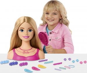 Lalka Barbie Mattel Głowa do stylizacji i akcesoria blond HMD88 2