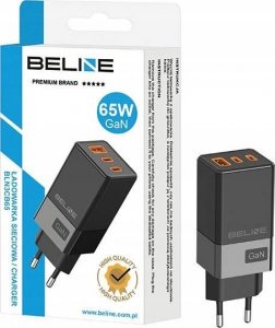 Ładowarka Beline Ładowarka sieciowa 65W GaN 2xUSB-C+USB-A bez kabla Czarna 2