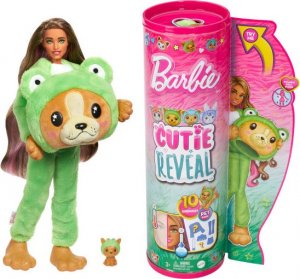 Lalka Barbie Mattel Cutie Reveal Piesek-Żaba Seria Kostiumy Zwierzaczki HRK24 5