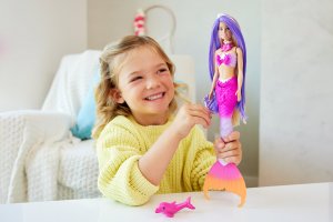 Lalka Barbie Mattel Malibu Syrenka Zmiana koloru HRP97 5