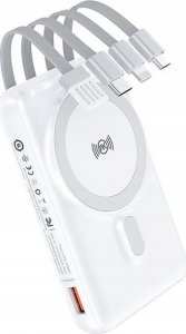 Powerbank Wekome Power bank indukcyjny 10000 mAh MagSafe z wbudowanym kablem USB-C / Lightning / Micro USB / USB-A 1