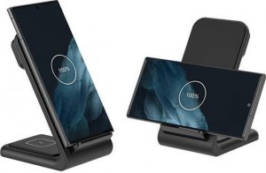 Ładowarka Crong Ładowarka bezprzewodowa 3w1 do iPhone, Samsung & Android, Galaxy Watch i słuchawek TWS 3