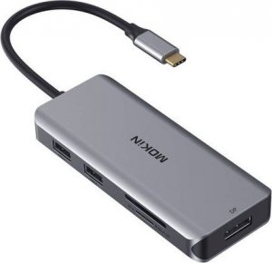 Stacja/replikator Mokin Adapter/Stacja Dokująca MOKiN 9w1 USB C do 2x USB 2.0 + USB 3.0 + 2x HDMI + DP + PD + SD + Micro SD (srebrny) 1