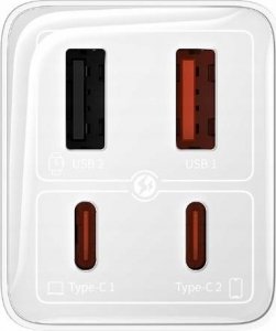 Ładowarka Baseus OS-Baseus GaN6 Pro Fast Charger 2C+2U 65W EU Moon White((With:Mini White Cable Type-C to Type-C 100W(20V/5A) 1m White） 4