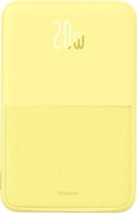 Powerbank Baseus OS-Baseus MagPro Magnetic Bracket Wireless Fast-Charging Power Bank 5000mAh 20W Lemon Yellow (with Simply Series Charging Cable Type-C to Type-C (20V/3A) 30cm White) 2
