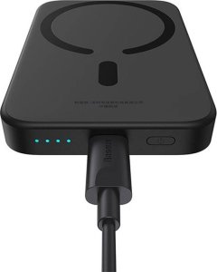 Powerbank Baseus OS-Baseus Magnetic Mini Air Wireless Fast Charge Power Bank 6000mAh 20W Cluster Black（With Simple Series Charging Cable Type-C to Type-C (20V/3A) 30cm Black) 25