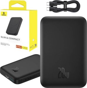 Powerbank Baseus OS-Baseus Magnetic Mini Air Wireless Fast Charge Power Bank 6000mAh 20W Cluster Black（With Simple Series Charging Cable Type-C to Type-C (20V/3A) 30cm Black) 29