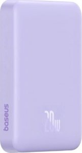 Powerbank Baseus OS-Baseus Magnetic Mini Air Wireless Fast Charge Power Bank 10000mAh 20W Nebula Purple（With Simple Charging Cable Type-C to Type-C (20V/3A) 30cm White) 1