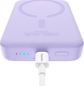 Powerbank Baseus OS-Baseus Magnetic Mini Air Wireless Fast Charge Power Bank 10000mAh 20W Nebula Purple（With Simple Charging Cable Type-C to Type-C (20V/3A) 30cm White) 3