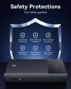 Powerbank Baseus OS-Baseus Star-Lord Digital Display Fast Charging Power Bank 20000mAh 65W Cluster Black（With Simple Series Charging Cable USB to Type-C 3A 0.3m Black） 8