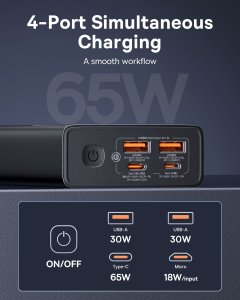 Powerbank Baseus OS-Baseus Star-Lord Digital Display Fast Charging Power Bank 20000mAh 65W Cluster Black（With Simple Series Charging Cable USB to Type-C 3A 0.3m Black） 10