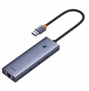Stacja/replikator Baseus OS-Baseus UltraJoy Series 4-Port HUB Space Grey（USBA to USB3.0*3+RJ45*1） 3
