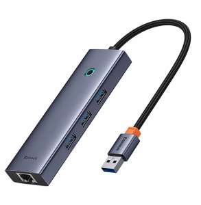 Stacja/replikator Baseus OS-Baseus UltraJoy Series 4-Port HUB Space Grey（USBA to USB3.0*3+RJ45*1） 4