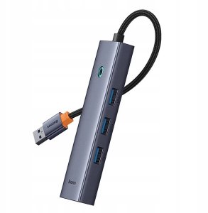 Stacja/replikator Baseus OS-Baseus UltraJoy Series 4-Port HUB Space Grey（USBA to USB3.0*3+RJ45*1） 5