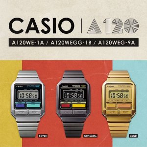 Zegarek Casio Zegarek męski Casio A120WEG-9AEF złoty 4