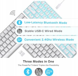 Klawiatura Royal Kludge Klawiatura mechaniczna Royal Kludge RK61 RGB, red switch (biała) 2