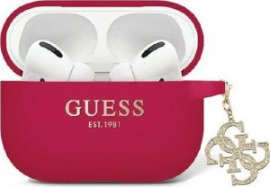 Guess Guess GUAP2LECG4M AirPods Pro 2 cover purpurowy/magenta Liquid Silicone Glitter Triangle Charm 1