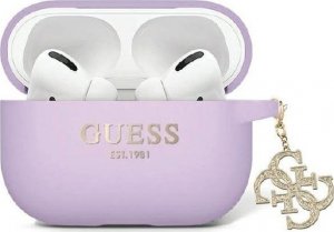 Guess Guess GUAP2LECG4U AirPods Pro 2 cover fioletowy/purple Liquid Silicone Glitter Triangle Charm 1