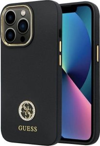 Guess Guess GUHCP13LM4DGPK iPhone 13 Pro / 13 6.1" czarny/black hardcase Silicone Logo Strass 4G 1