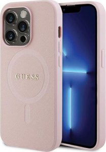 Guess Guess GUHMP13XPSAHMCP iPhone 13 Pro Max 6,7" różowy/pink hardcase Saffiano MagSafe 1