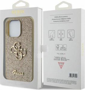 Guess GUHCP15LHG4SGD iPhone 15 Pro 6.1" złoty/gold hardcase Glitter Script Big 4G 8