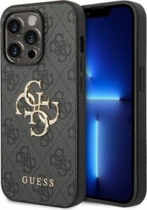 Guess Guess GUHCP15X4GMGGR iPhone 15 Pro Max 6.7" szary/grey hardcase 4G Big Metal Logo 1