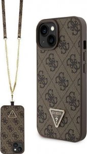 Guess Guess GUHCP15MP4TDSCPW iPhone 15 Plus 6.7" brązowy/brown hardcase Crossbody 4G Metal Logo 1
