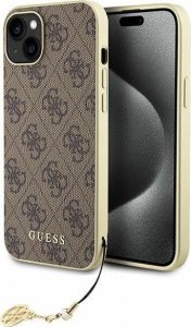 Guess Guess GUHCP15MGF4GBR iPhone 15 Plus 6.7" brązowy/brown hardcase 4G Charms Collection 1