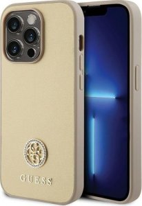 Guess Guess GUHCP15XPS4DGPD iPhone 15 Pro Max 6.7" złoty/gold hardcase Strass Metal Logo 1