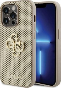 Guess Guess GUHCP15LPSP4LGD iPhone 15 Pro 6.1" złoty/gold hardcase Perforated 4G Glitter 1